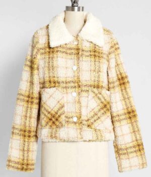  	Young Kara Danvers Supergirl S6 Yellow Plaid Jacket