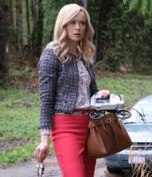  	Supergirl S06 Cat Grant Checkered Wool Jacket