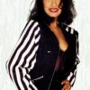 	Selena Quintanilla Black and White Cropped Jacket