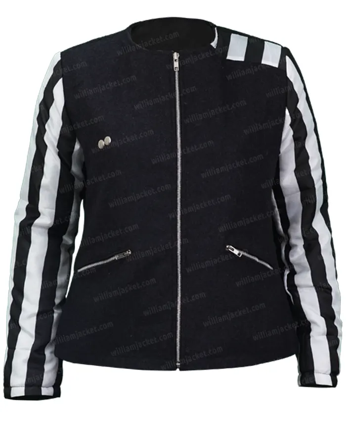 Selena Quintanilla Black and White Cropped Jacket Selena Quintanilla Black and White Cropped Jacket