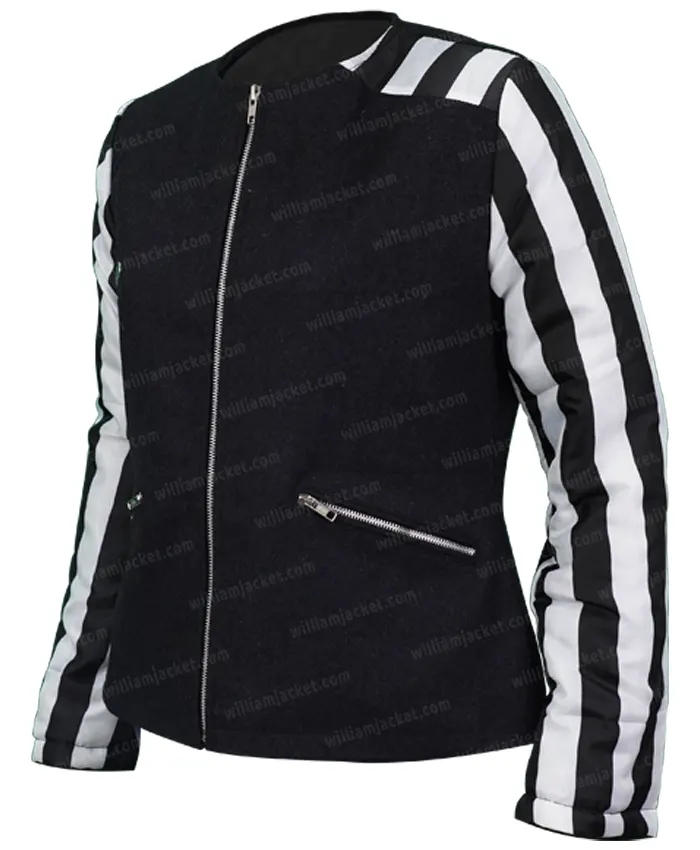 Selena Quintanilla Black and White Cropped Jacket Selena Quintanilla Black and White Cropped Jacket