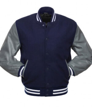  	Rim of the World Alex High School Blue Bomber Leather Jacket