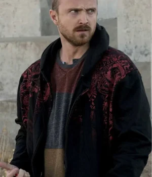  	Aaron Paul El Camino Black and Red Hoodie Jacket