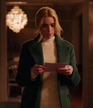  	Ginny and Georgia Miller Wool Green Coat