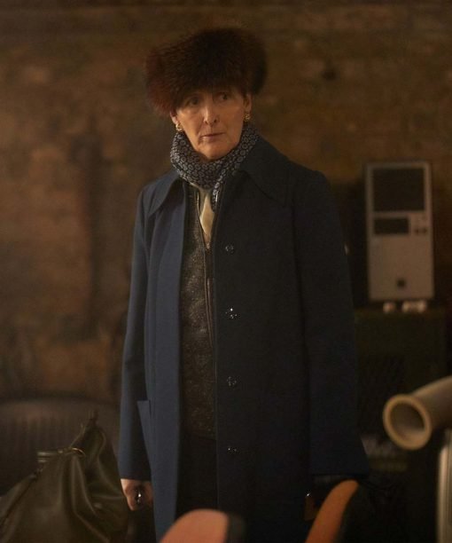 Carolyn Martens Killing Eve Fiona Shaw Blue Coat Carolyn Martens Killing Eve Fiona Shaw Blue Coat