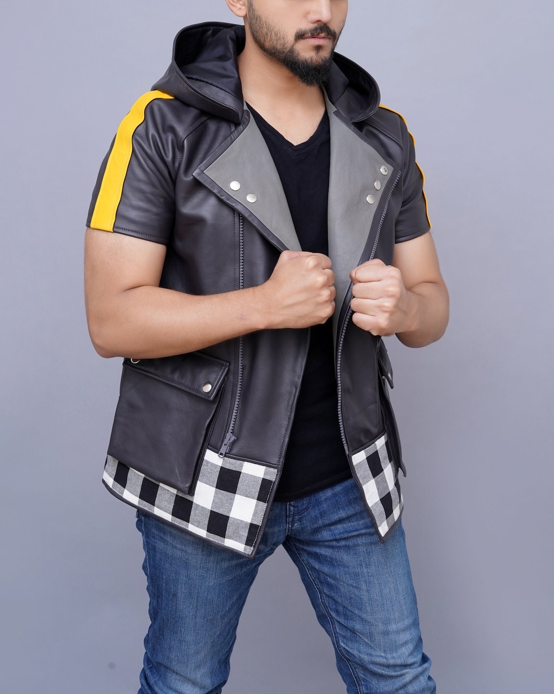 Kingdom Hearts 3 Riku Leather Half Sleeves Jacket Kingdom Hearts 3 Riku Leather Half Sleeves Jacket