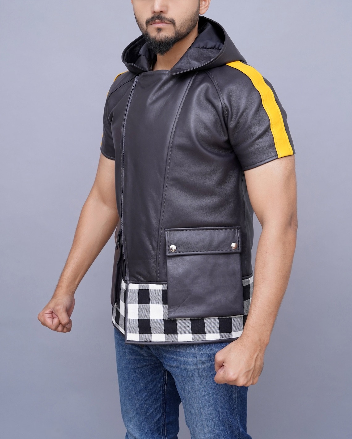 Kingdom Hearts 3 Riku Leather Half Sleeves Jacket Kingdom Hearts 3 Riku Leather Half Sleeves Jacket