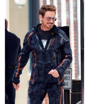 	Men Hoodie Jacket Avengers Infinity War 2018 Tony Stark RDJ Camouflage