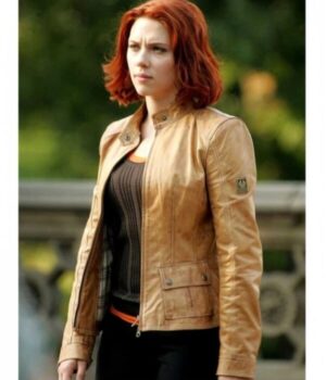  	The Avengers Natasha Romanoff Brown Jacket
