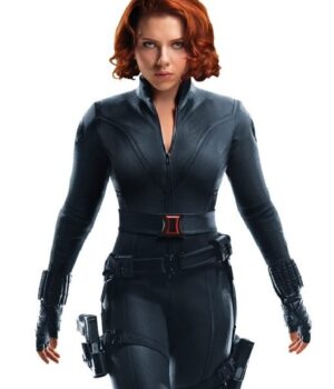  	Avengers Age Of Ultron Black Widow Leather Jacket