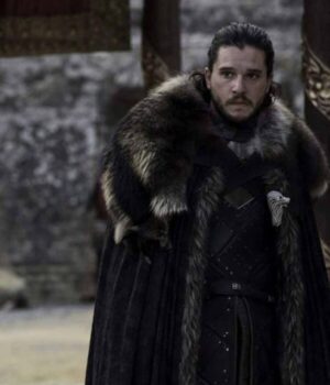  	The Eternals Kit Harington Black Fur Coat