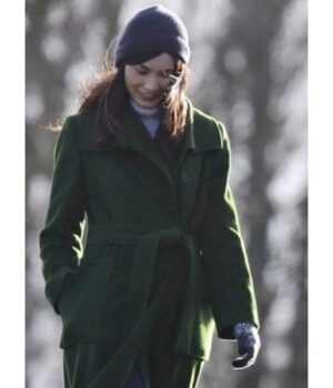  	Gemma Chan The Eternals Sersi Green Green Long Coat