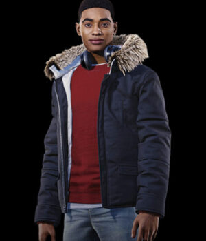  	Spider-Man Miles Morales Fur Collar Parka Jacket
