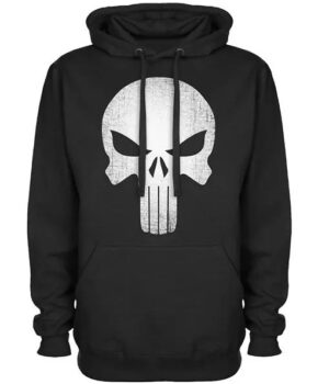  	The Punisher Skull Logo Fleece Hoodie Jacket