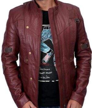  	Chris Pratt Guardians Of The Galaxy Maroon Star Lord Jacket
