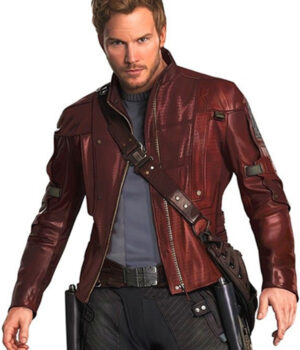  	Guardians of the Galaxy 2 Chris Pratt Maroon Leather Jacket