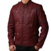 Guardians of the Galaxy 2 Chris Pratt Maroon Leather Jacket Guardians of the Galaxy 2 Chris Pratt Maroon Leather Jacket