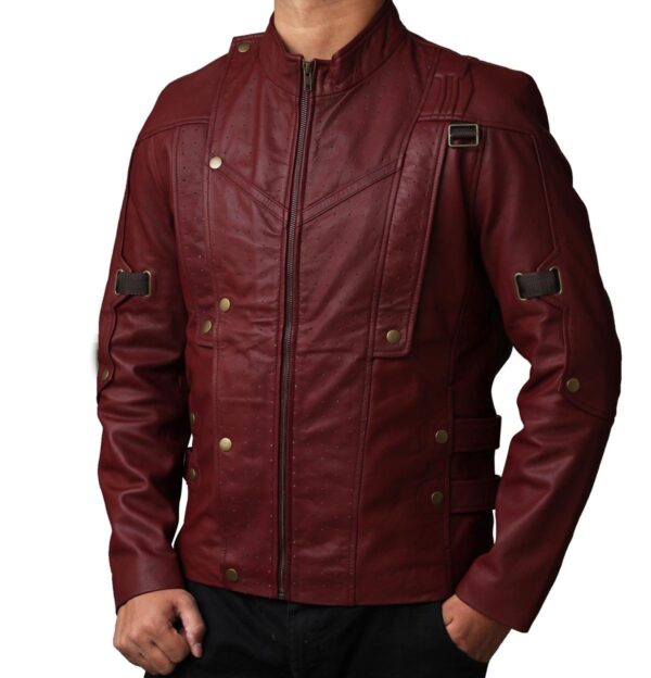 Guardians of the Galaxy 2 Chris Pratt Maroon Leather Jacket Guardians of the Galaxy 2 Chris Pratt Maroon Leather Jacket