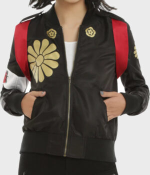  	Suicide Squad Katana Black Satin Bomber Jacket