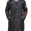 Suicide Squad Jai Courtney Black Leather Shearling Coat Suicide Squad Jai Courtney Black Leather Shearling Coat