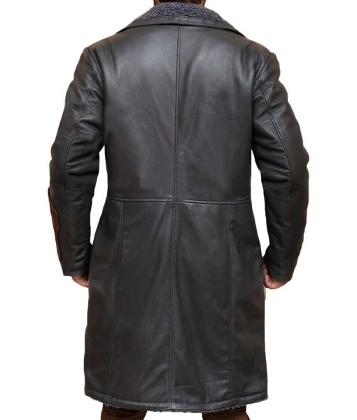 Suicide Squad Jai Courtney Black Leather Shearling Coat Suicide Squad Jai Courtney Black Leather Shearling Coat