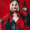  	Suicide Squad 2 Margot Robbie Red Leather Jacket