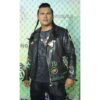  	Suicide Squad Adam Beach Black Biker Leather Jacket