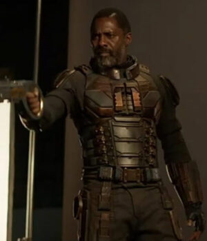  	Suicide Squad Idris Elba Black Leather Costume Jacket