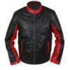  	Batman The Dark Knight Bruce Wayne Cafe Racer Leather Jacket