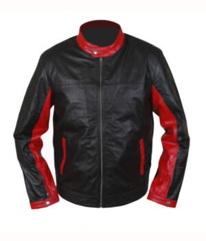  	Batman The Dark Knight Bruce Wayne Cafe Racer Leather Jacket