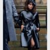  	The Batman 2022 Cat Woman Black Leather Coat