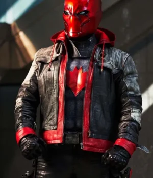  	Troy Baker Batman Arkham Knight Hooded Leather Jacket