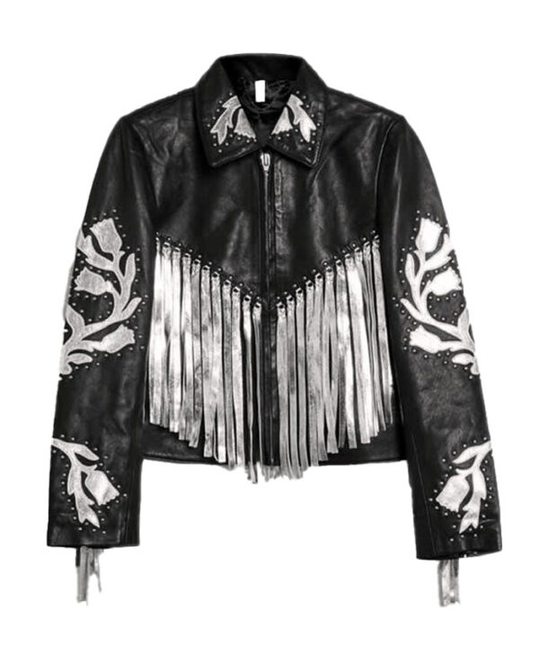 Birds Of Prey Harley Quinn Fringe Black Leather Jacket Birds Of Prey Harley Quinn Fringe Black Leather Jacket