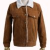  	Shazam Asher Angel Brown Shearling Collar Corduroy Jacket