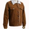  	Shazam Asher Angel Brown Shearling Collar Corduroy Jacket