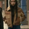  	Superman & Lois S03 Tayler Buck Sherpa Fur Leather Jacket