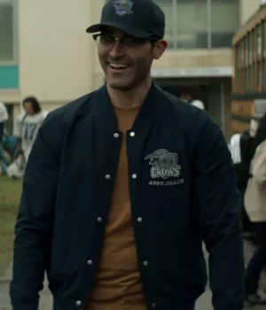  	Superman and Lois Clark Kent Black Bomber Jacket