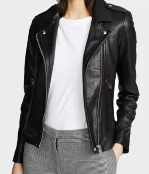  	Superman and Lois Lane Biker Black Leather Jacket