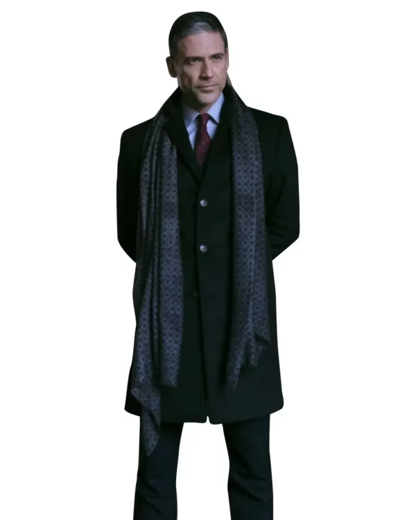 Superman and Lois Morgan Edge Black Dinner Wool Coat Superman and Lois Morgan Edge Black Dinner Wool Coat