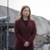  	Superman And Lois Leslie Wool Notch Collar Maroon Trench Coat