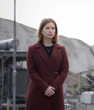  	Superman And Lois Leslie Wool Notch Collar Maroon Trench Coat