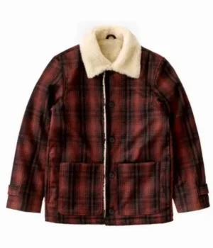  	Superman and Lois Clark Kent Wool Maroon Plaid Lumber Jacket