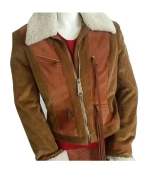  	Superman and Lois Lana Lang Corduroy Sherpa Brown Jacket