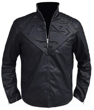  	Superman Smallville Black PU Leather Jacket