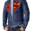  	Superman Man Of Steel Blue PU Leather Jacket