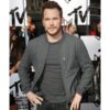 	Chris Pratt Jurassic World Grey Bomber Leather Jacket