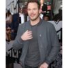  	Chris Pratt Jurassic World Grey Bomber Leather Jacket