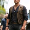  	Jurassic World Fallen Kingdom Chris Pratt Brown Leather Vest