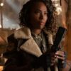  	Jurassic World Kayla Watts Aviator Sherpa Leather Jacket