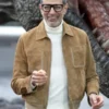  	Jurassic World Dominion Jeff Goldblum Suede Brown Jacket
